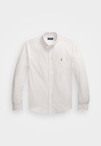 STRIPED KNIT OXFORD SHIRT - Chemise - white/coastal beige