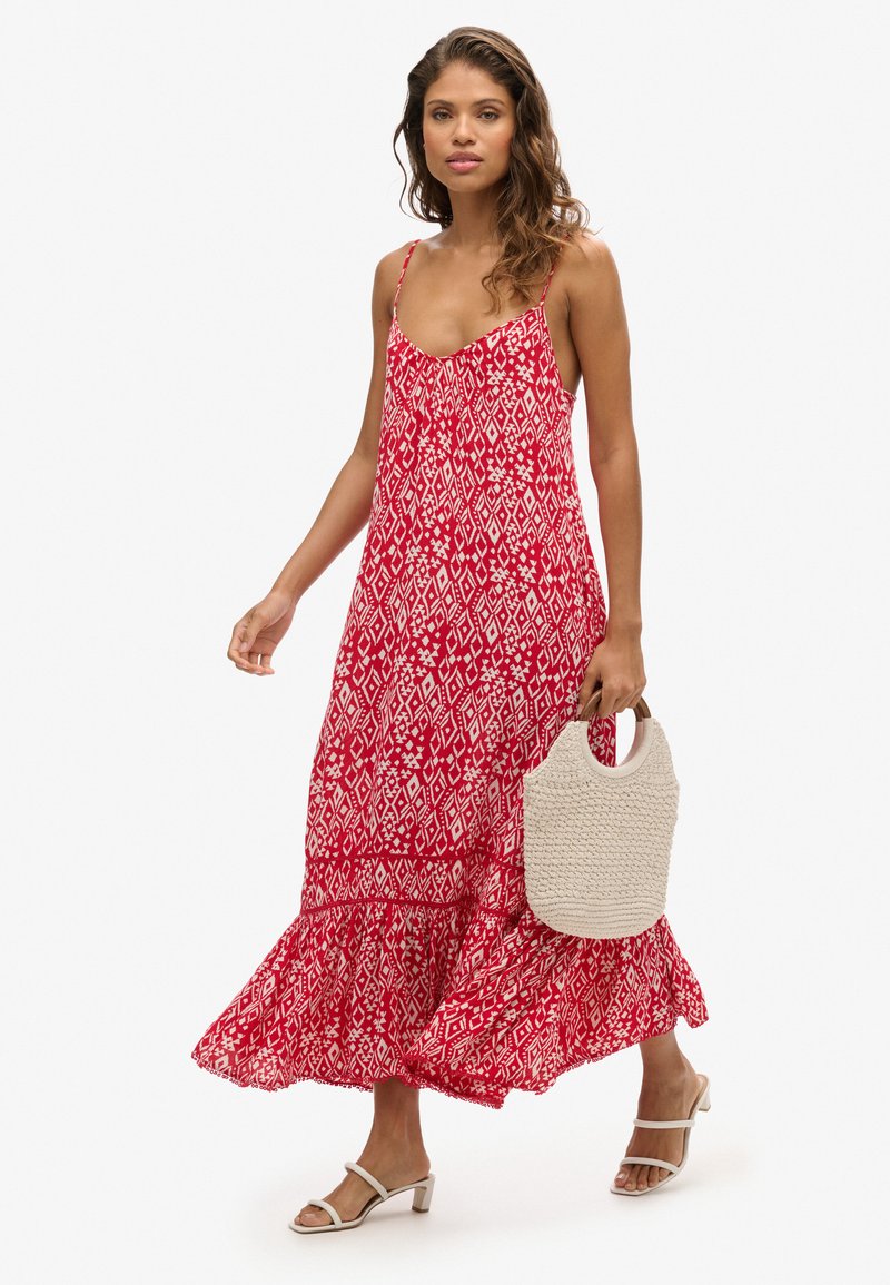 superdry boho maxi dress Superdry & Co LONG BEACH - Maxi dress - boho red/red