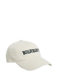 Creme farvet kordfløjsbaseballkasket med skygge og mørkegrøn broderet "Billabong" logo på fronten. Tekstureret stof med synlige ribs.