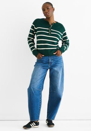 STRIPE - Stickad tröja - green