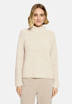 Cartoon, CARTOON MIT STEHKRAGEN STRICKPULLOVER - Pullover - cream green