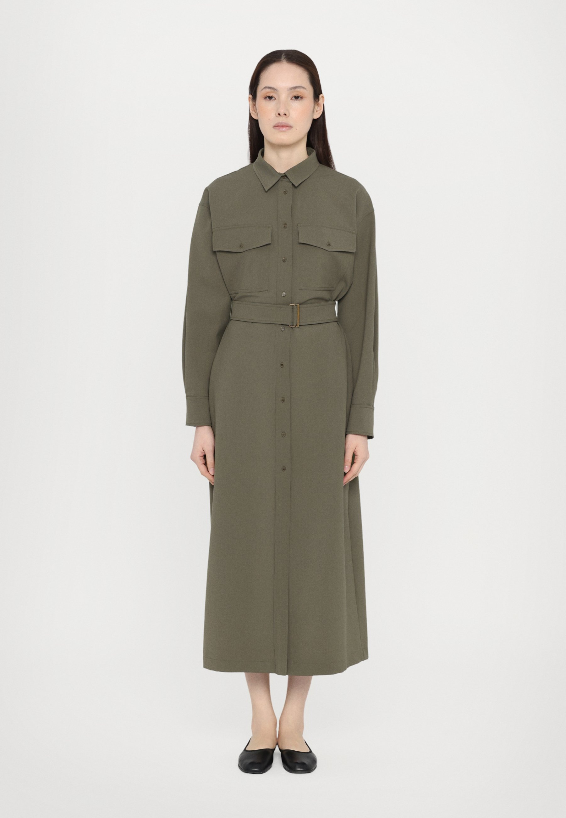 ワンピースその他 Max Mara Olive green shirt dress in cotton Max Mara Olive green shirt dress in cotton | TheDoubleF