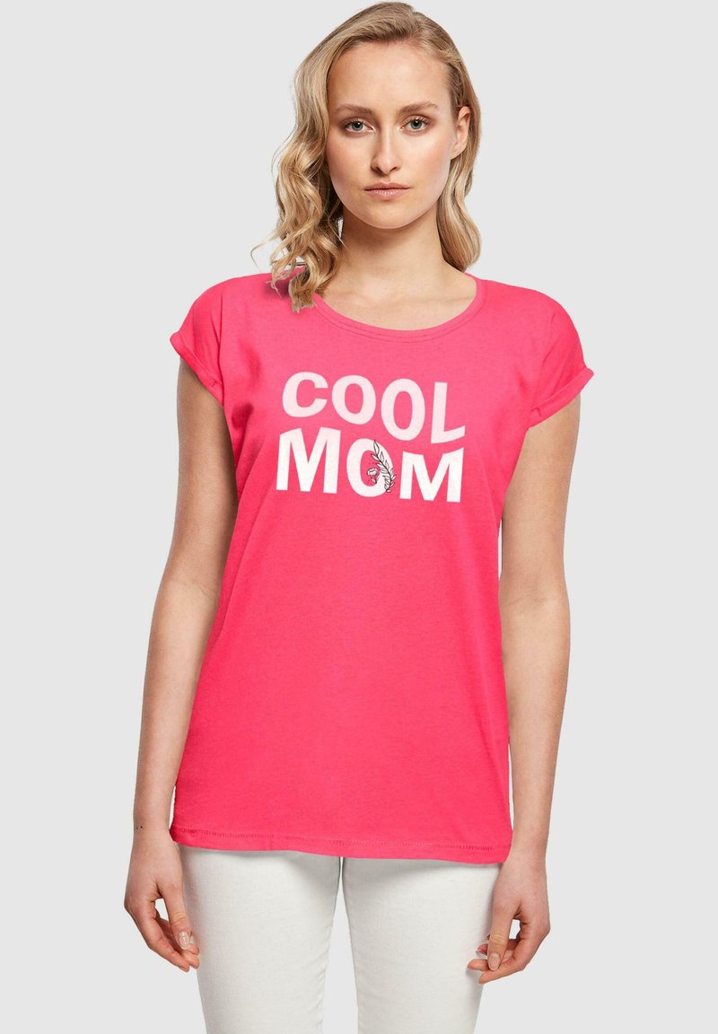 Merchcode MOTHERS DAY - COOL MOM - Triko s potiskem - hibiskus pink