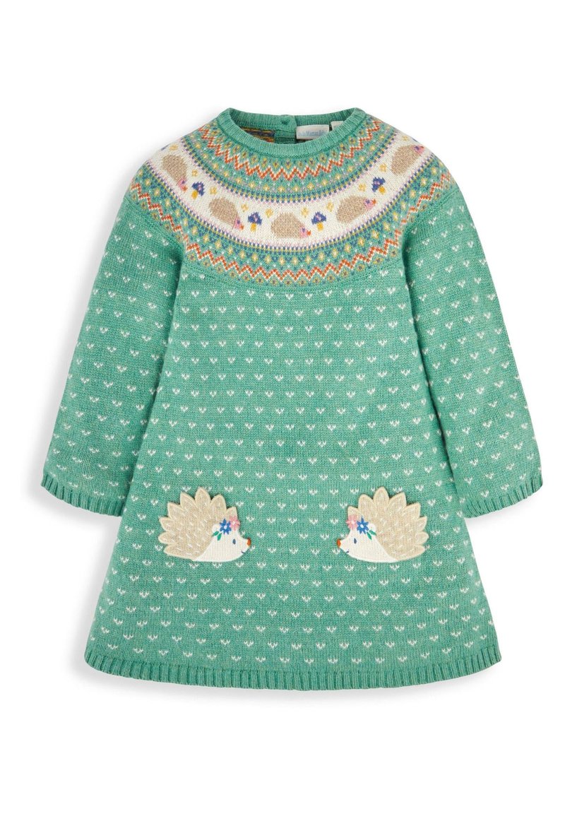 Robe Pull Tricoté Manches Longues Pour Fille | Imprimé Cœur, Coupe A - Taille 4-14 Ans, Automne-hiver