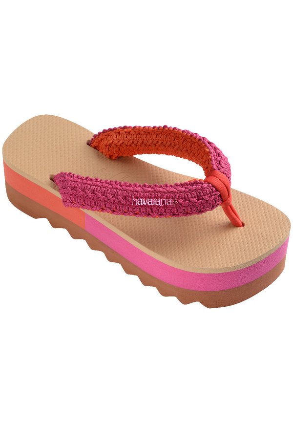 HIGH CHUNKY BOHO - T-bar sandals - rust4