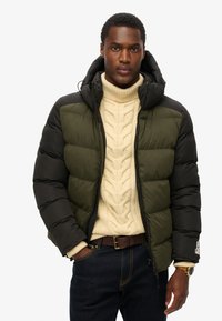 Superdry PUFFER - Winter jacket - black colourblock