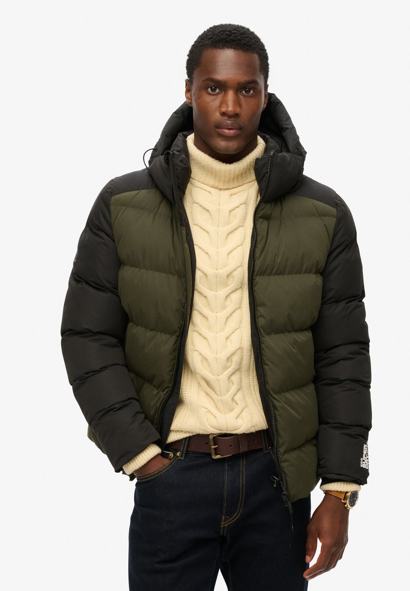 Superdry PUFFER - Winter jacket - black colourblock
