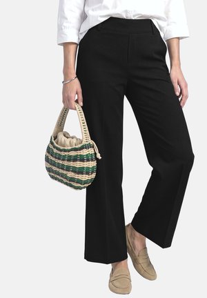 Street One, WIDE LEG HOSE MIT KNOPFDETAILS - Broek - black