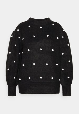 BOBBLE JUMPER - Jumper - black white bobbles