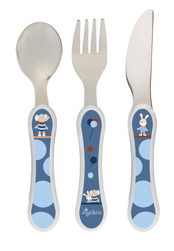 SET ELEFANT LOLO LOMBARDO 3 TLG - Kinderbesteck - blau