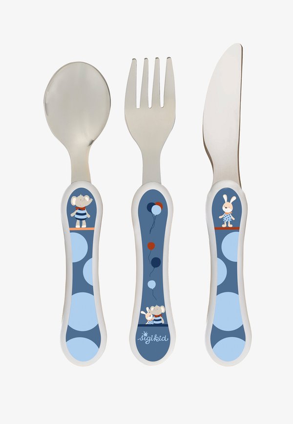 SET ELEFANT LOLO LOMBARDO 3 TLG – Kinderbesteck – blau