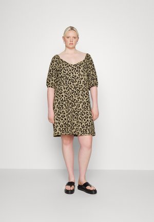 VMGELINA PUFF DRESS - Vestido de malha - travertine