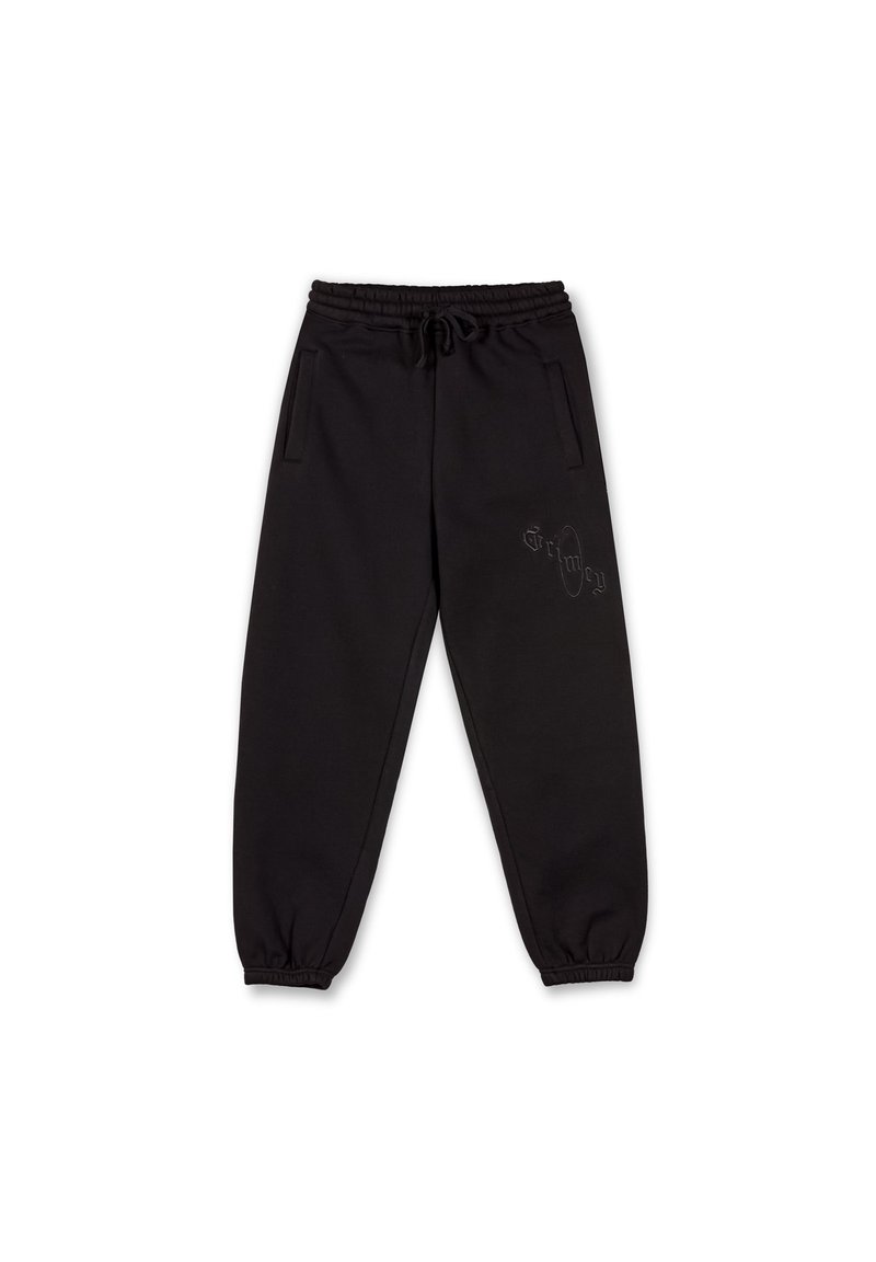 Zwarte joggingbroek van zachte stof, met een elastische tailleband met een trekkoord, zijzakken en een subtiele logodetail.