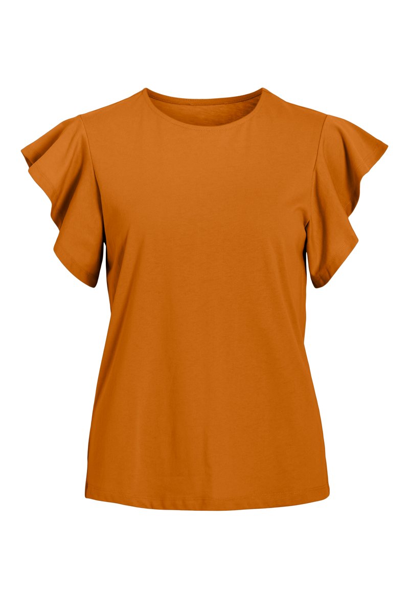 Vila T-shirt basic mosterdgeel