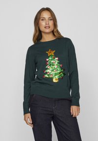 VILA VISEASON LS CHRISTMAS SEQUINS - Vesta - pine grove detail:christmas tree