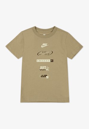 BRANDMARK STACK - Nyomott mintás póló - parachute beige