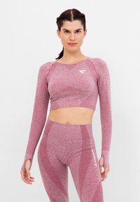 SQUATPROOF - LONG SLEEVE RUSH+ SEAMLESS CROPPED LONG SLEEVE  - Pitkähihainen paita - pink Pienoiskuva 1