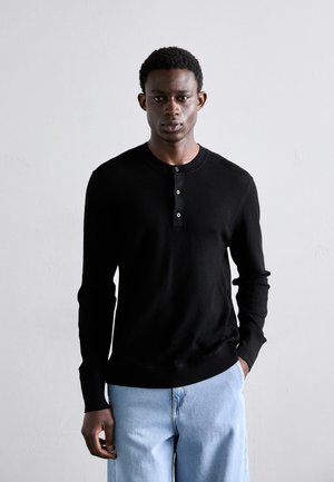HENLEY - Pullover - black
