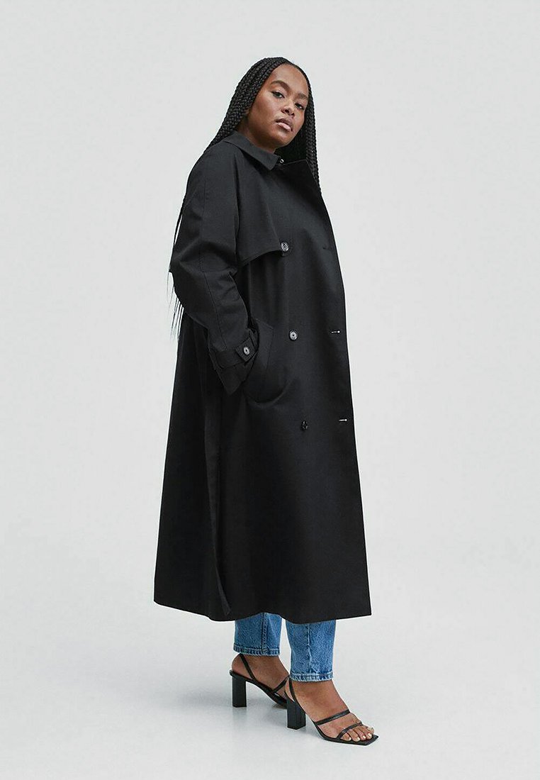 Mango Trenchcoat zwart