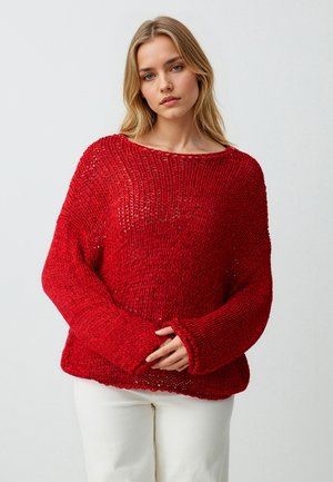 Strickpullover - red
