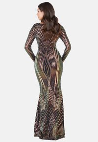 Goddiva TWO TONED V NECK SEQUIN MAXI - Společenské šaty - black