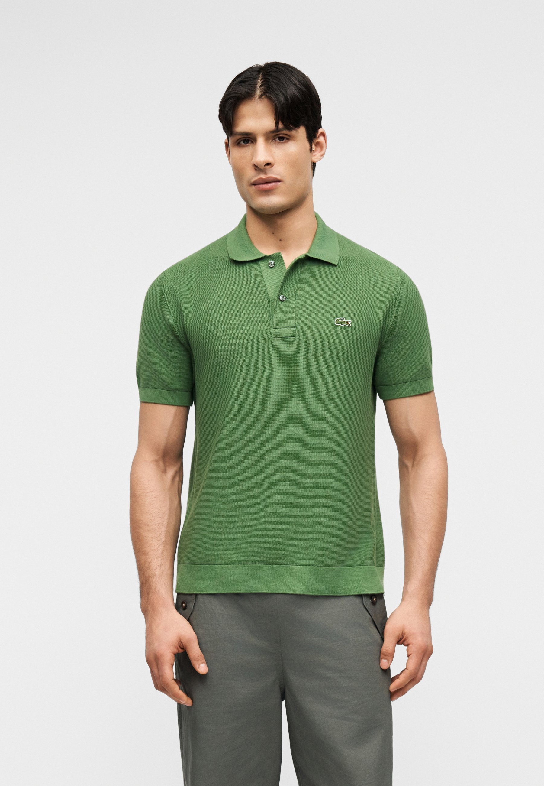 【グリーン（30）】COTTON KNIT POLO L/S UNISEX Lacoste KNIT POLO - Polo shirt - lambs lettuce/green - Zalando.ie