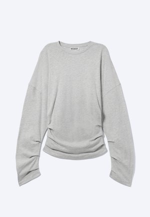 Weekday, PLEATED LONGSLEEVE - Langarmshirt - grey melange dusty