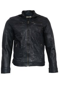 ALBERT - Leather jacket - schwarz