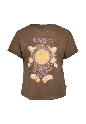 QS, T-SHIRT - T-shirt con stampa - dunkelbraun