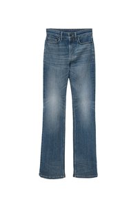 Blauwe denim jeans met een rechte pijpdesign, met subtiele vervaging, een klassieke tailleband en standaard zakken aan de voorkant en achterkant.