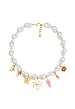 Kaulakoru - gold rose white white pearl