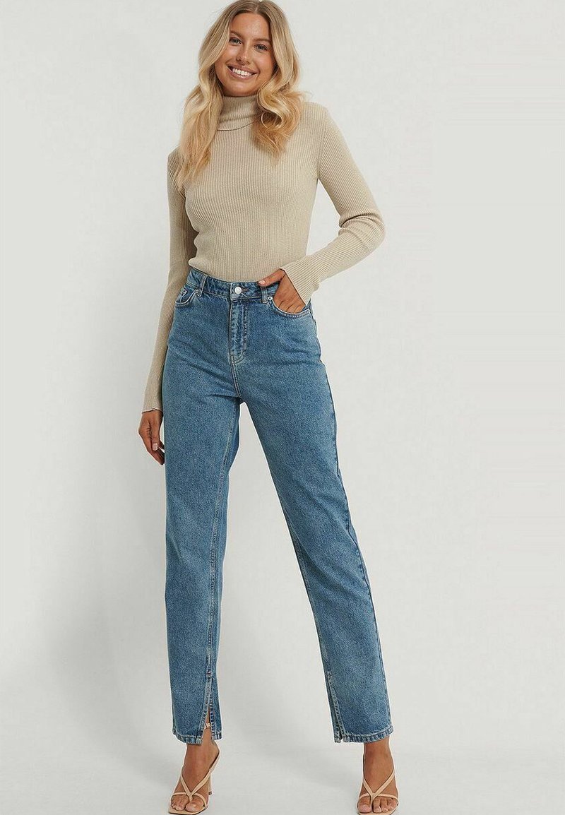 NA-KD Straight leg jeans blauw