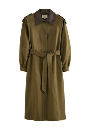 Love & Roses, BLOUSON SLEEVE PU COLLAR TRENCH COAT - Trenchcoat - khaki green