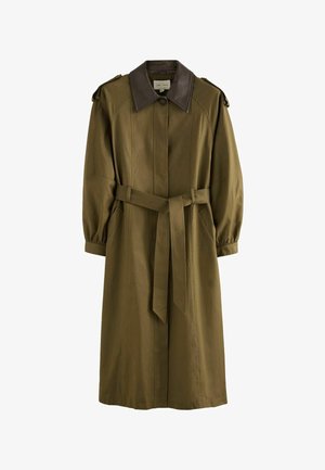 Love & Roses, BLOUSON SLEEVE PU COLLAR TRENCH COAT - Trenchcoat - khaki green