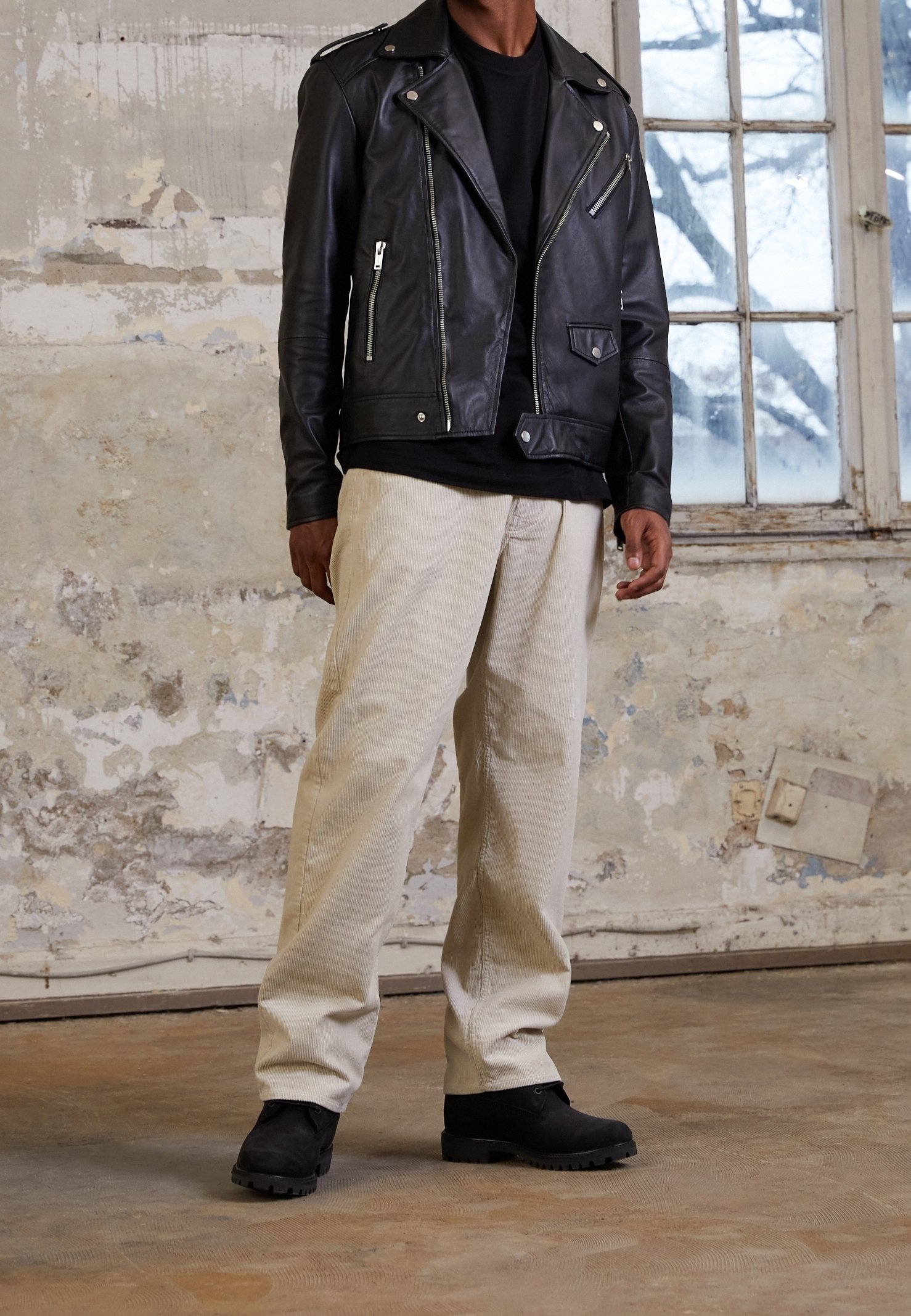 Deadwood Leather jacket - black - (Pre-owned) - Zalando