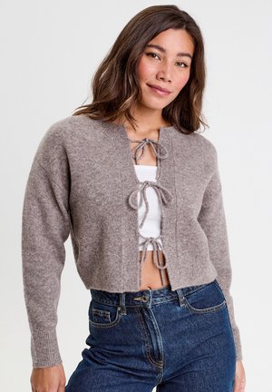 LANGÄRMELIGE - Strickjacke - taupe