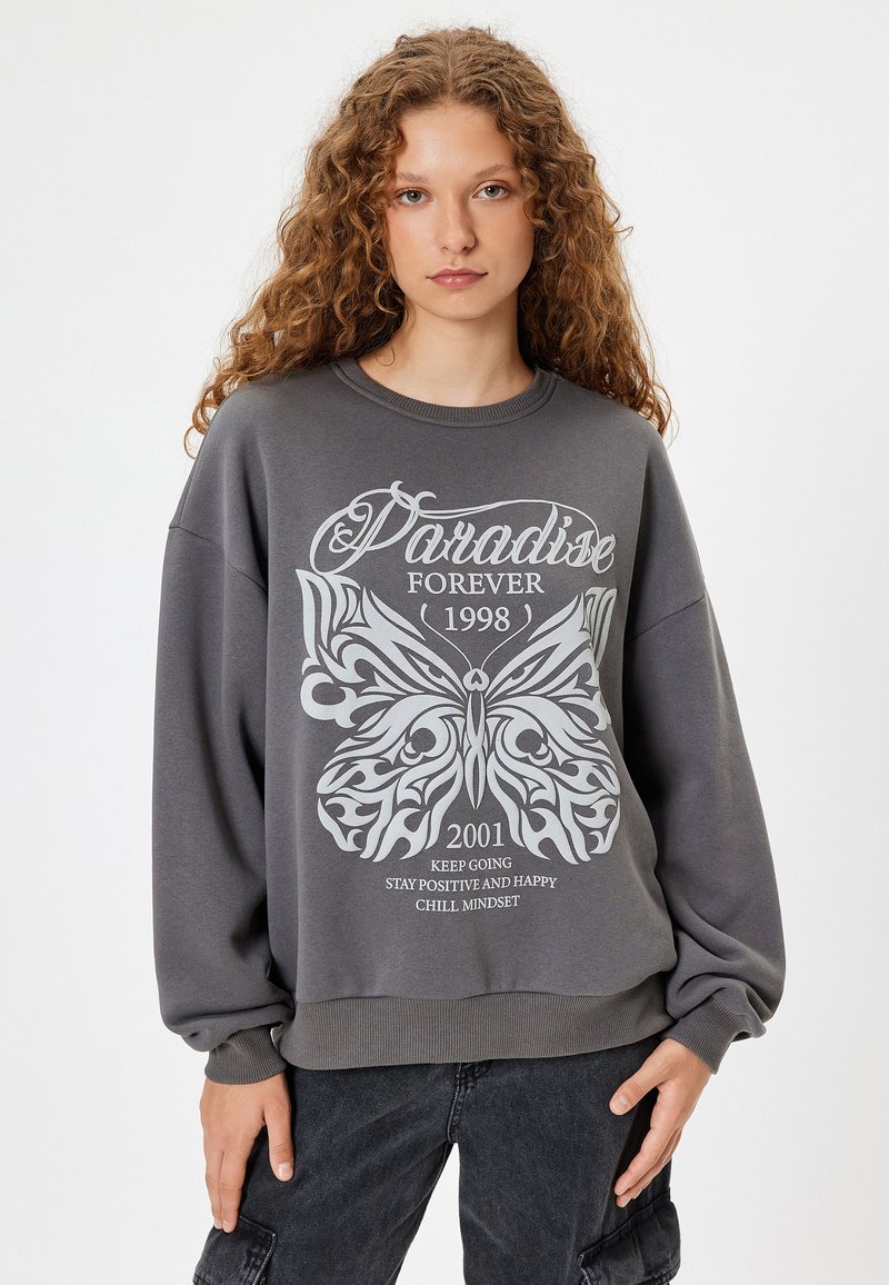 Koton PRINTED - Sudadera - anthracite