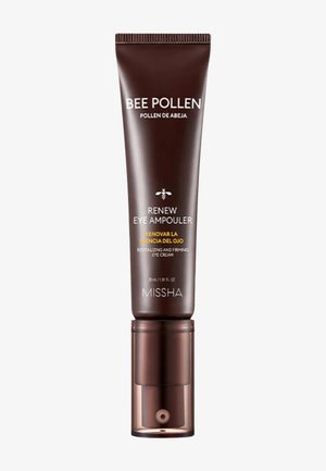 Bee Pollen Renew Eye Ampouler van Missha, bruine tube met pompje, revitaliserende en verstevigende oogcrème, 30 ml.