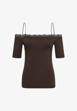 Kaffe, KABELJA BLOUSE - T-shirt imprimé - chocolate brown