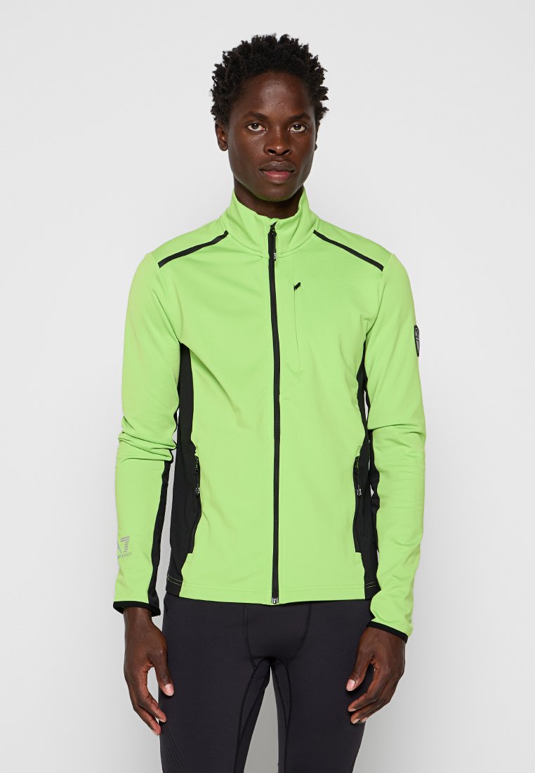 EA7 Emporio Armani Sweater met rits neongroen