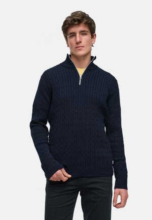 CABLE HALF-ZIP - Strikkegenser - sky captain