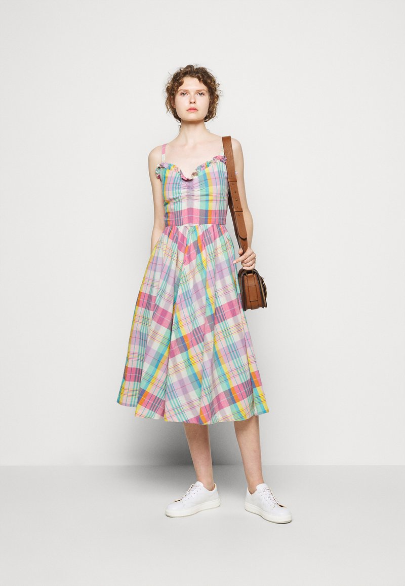 Polo Ralph Lauren Madras Day Dress White Pink Zalando Co Uk 