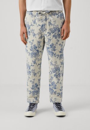 WAX LONDON KURT TROUSER FLORAL - Παντελόνι - ecru/blue