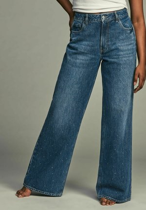 Next EMBELLISHED WIDE LEG - Flared Jeans - dark wash