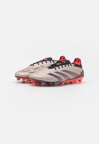 adidas Performance PREDATOR ELITE FIRM GROUND - Botines de fútbol para terreno firme - platin metallic/aurora black/carbon