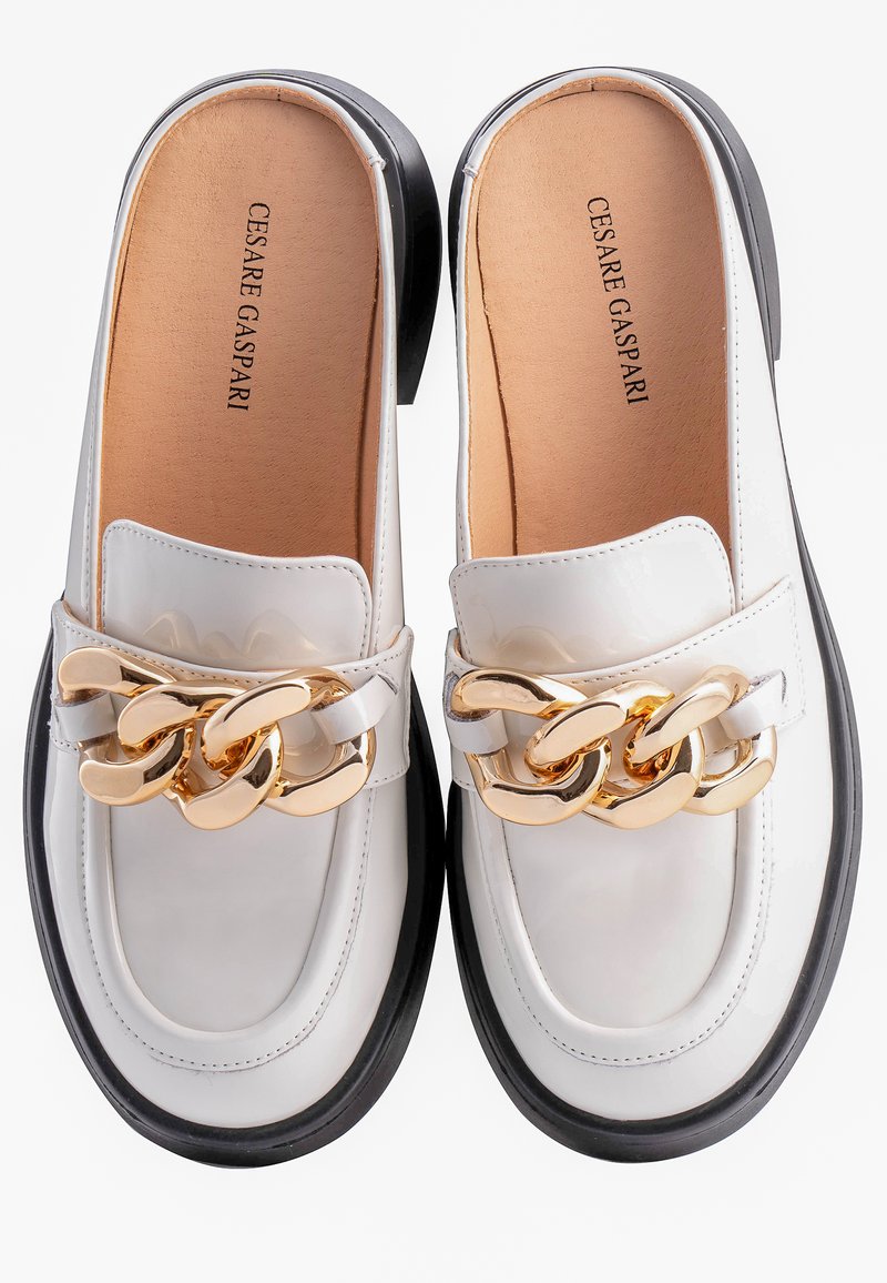 Damen Sneaker | Cesare Gaspari Pantolette flach white/weiß - VY64071 Damen Sneaker | Cesare Gaspari Pantolette flach white/weiß - VY64071