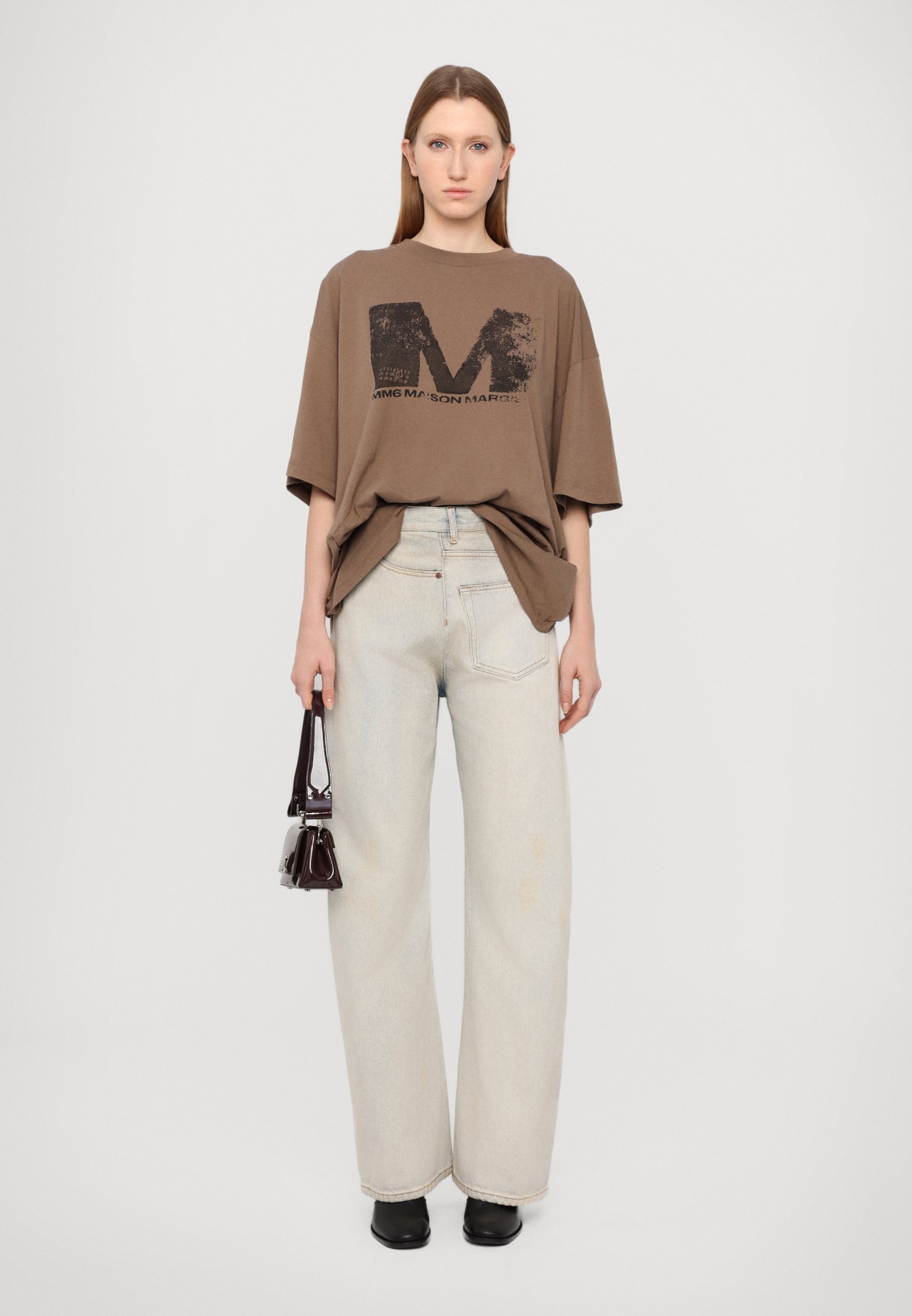 MM6 Maison Margiela Print T-shirt - light brown - Zalando.co.uk