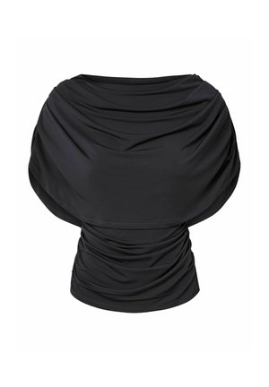YAS, TOP YASDRALA CAPE - T-Shirt print - asphalt