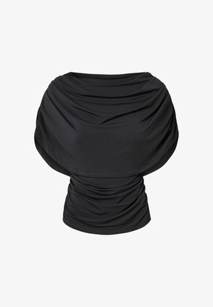 YAS, TOP YASDRALA CAPE - T-Shirt print - asphalt
