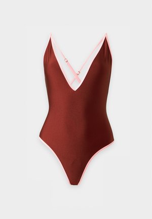 MOSCHINO SWIM, CONTRASTING EDGE SHINY - Бански костюм - fantasia rosso